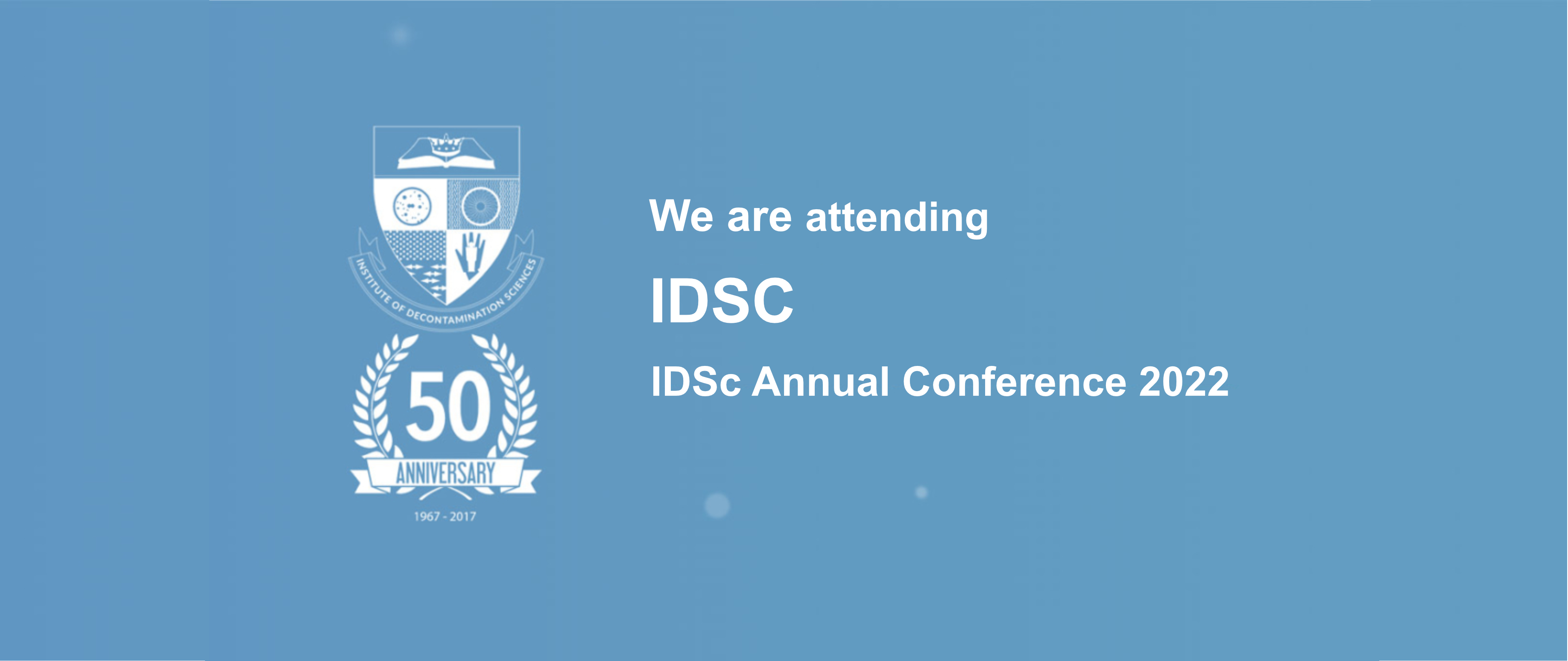 Blue banner with IDSc badge and attendance announcement